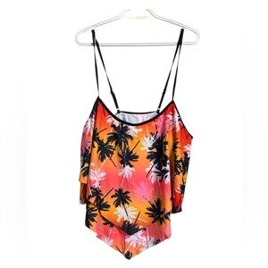 Unbranded Tankini Top w Vivid Tropical Colors, Adjustable Straps